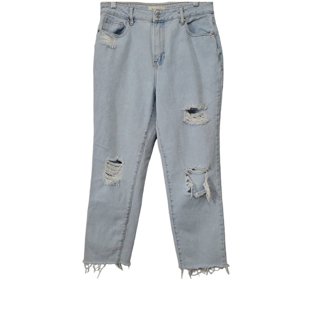 PacSun High Waist Cropped Raw Hem Mom Jean